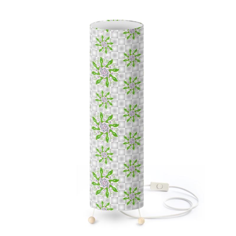 Stehlampe oder Tischlampe mit grünem Muster