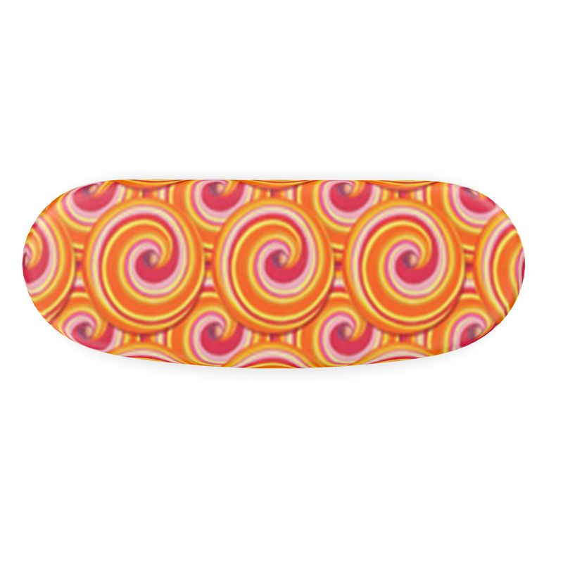 Designer-Brillenetui Hartschale „Orange Popart" – Mit Reinigungstuch