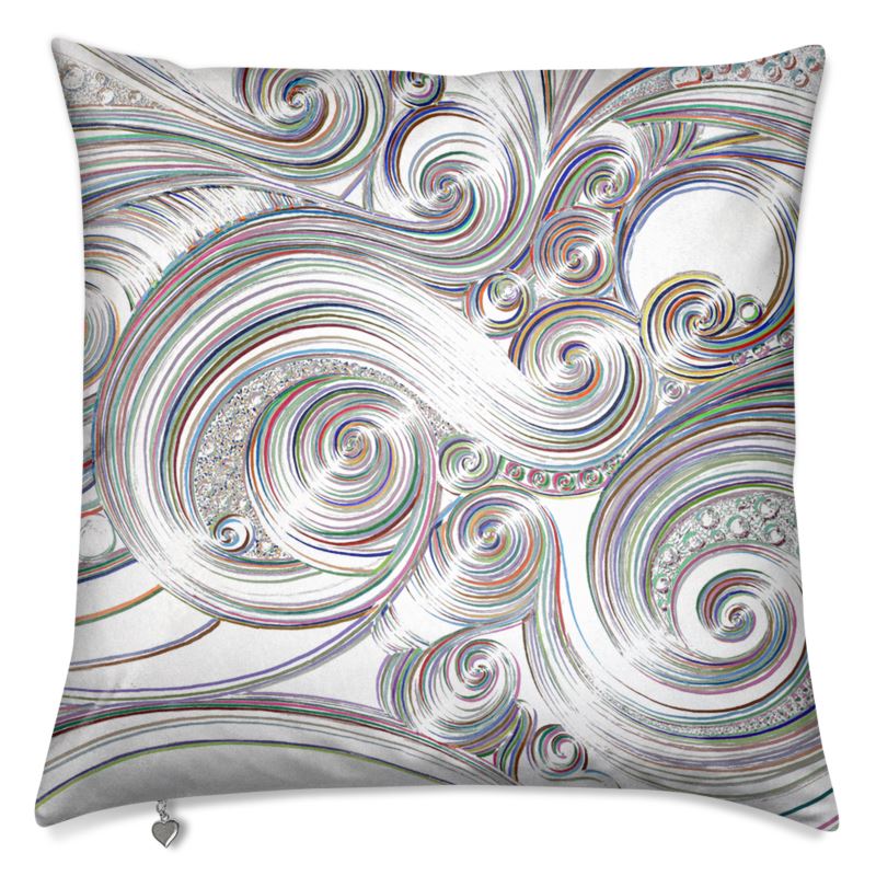 Kissenbezug mit Spiralenmuster silbriger Effekt