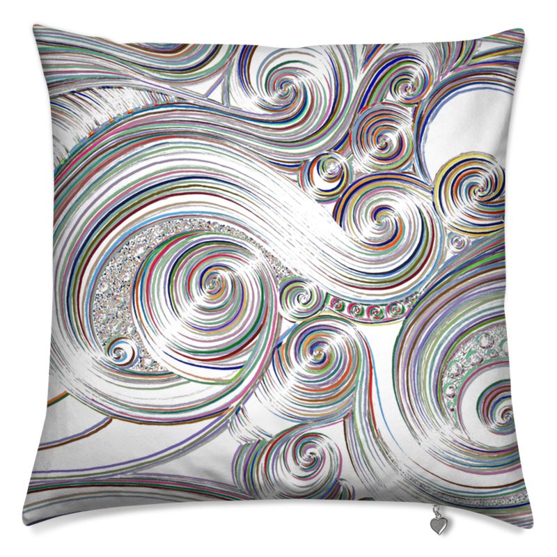 Kissenbezug mit Spiralenmuster silbriger Effekt