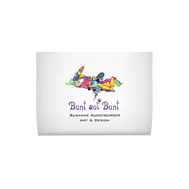 Designer-Sofakissen Beautiful – Produktlabel mit Markenlogo Bunt auf Bunt
