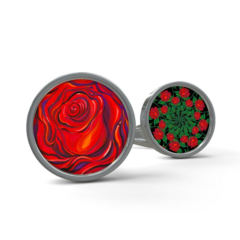 Manschettenknöpfe „Edle Rose" – Handgefertigt aus Edelstahl