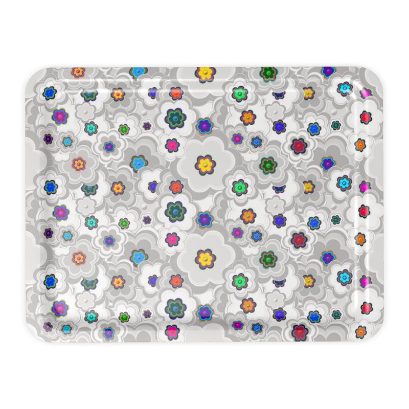 Serviertablett  - Blümchenmuster