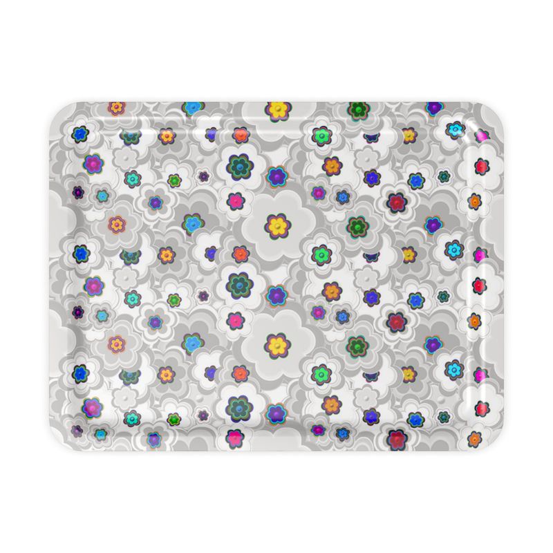 Serviertablett  - Blümchenmuster