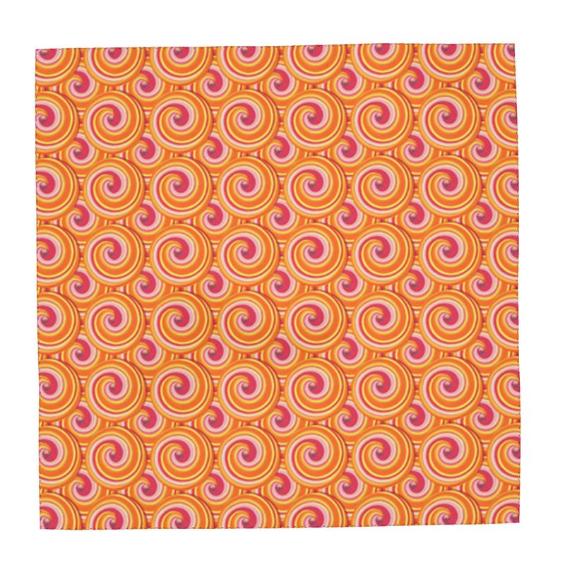 Seidentuch 50 g – „Poppiges 70er Jahre Design", handgesäumt
