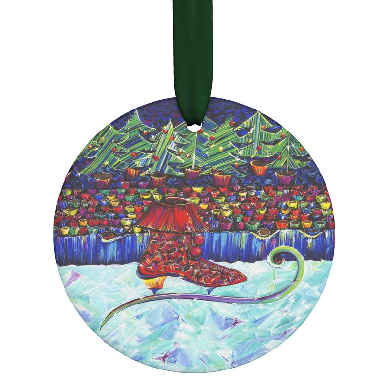 Weihnachtsanhänger „Schlittschuh" – Handgefertigt aus Keramik