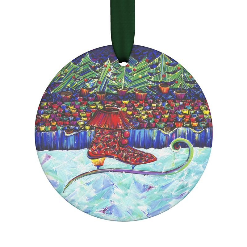 Weihnachtsanhänger „Schlittschuh" – Handgefertigt aus Keramik