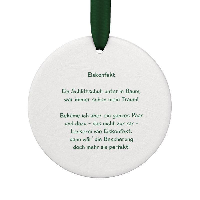 Weihnachtsanhänger „Schlittschuh" – Handgefertigt aus Keramik