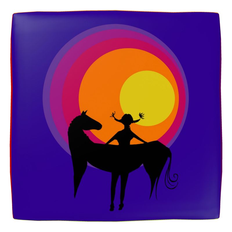 Würfelhocker „Die Tonträgerinnen – Pop Sunset Edition“ (45 × 45 × 45 c