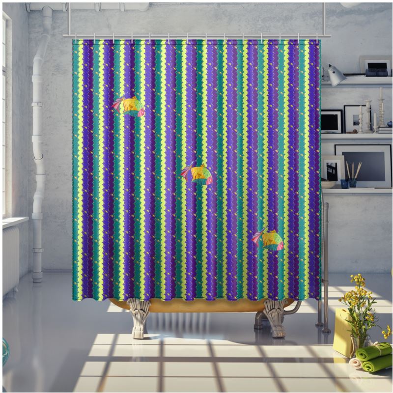 Duschvorhang  - Drei Fische im Einklang