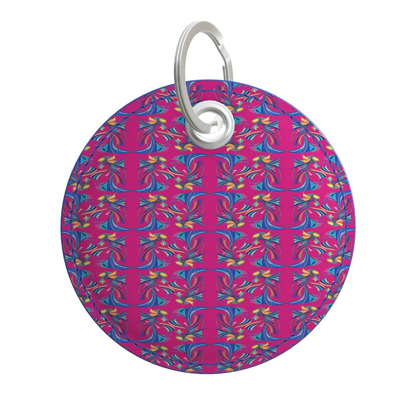 Fische Schlüsselanhänger – Rundes Traumtänzer-Design auf Leder