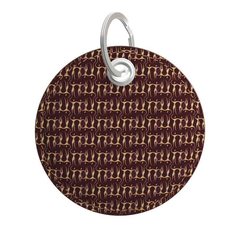 Zwilling Schlüsselanhänger – Rundes Spiral-Design auf Leder