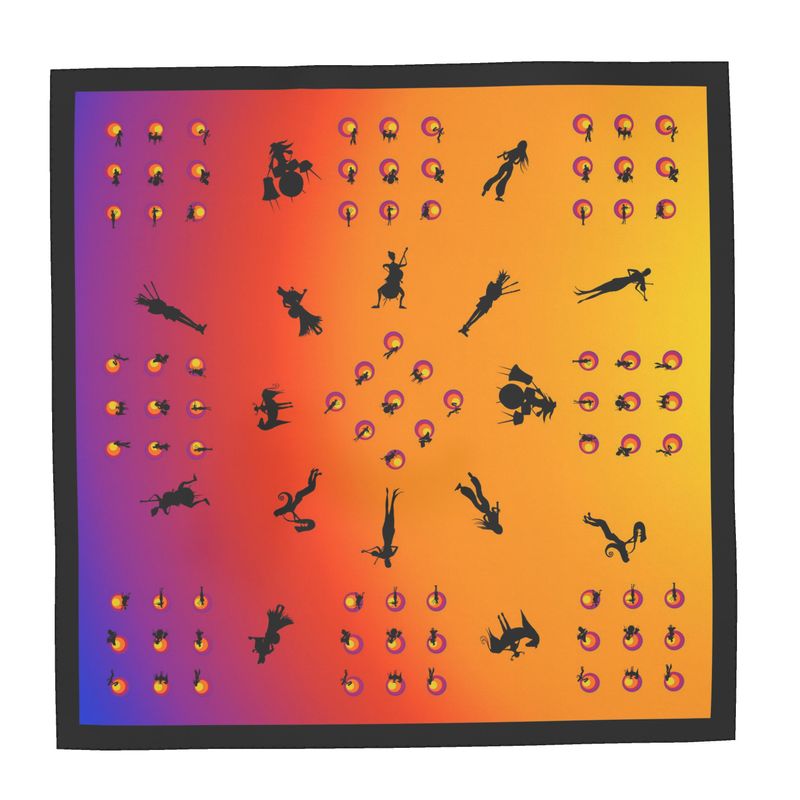 Seidentuch 50 g – „Die Tonträgerinnen", handgesäumt, Abendsonnen-Farbspiel