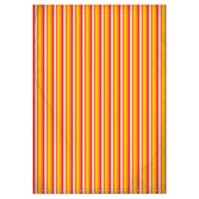 Designerbettwäsche Sonnenspirale – Rückseite mit harmonischen Längsstreifen in Orangetönen, beidseitig bedruckt, handgefertigt in London