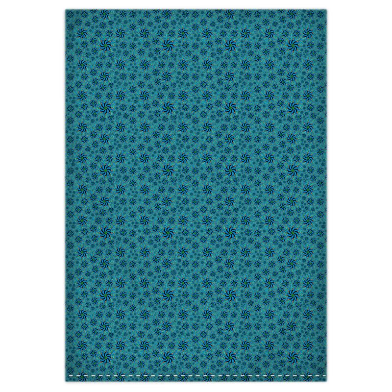 Designerbettwäsche Radiale Harmonie – zahnradartige Ornamente in Türkisblau aus dem Werk Westernstyle der Shoepower-Serie, 100% Bio-Baumwolle