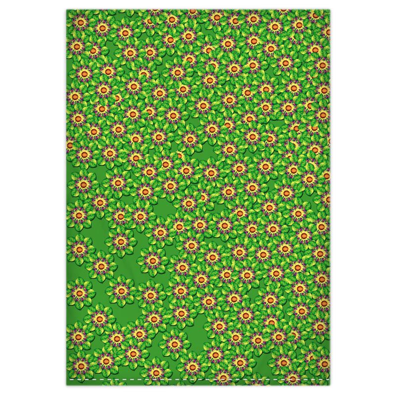 Designerbettwäsche Sonnenblumencharakter – Rückseite mit locker verteilten Sonnenblumen aus dem Gemälde Blumencharakter, beidseitig bedruckt, handgefertigt in London