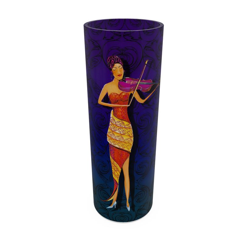 Designer-Glasvase „Violine – Herzenssache" – Handgefertigt aus der Tonträgerserie