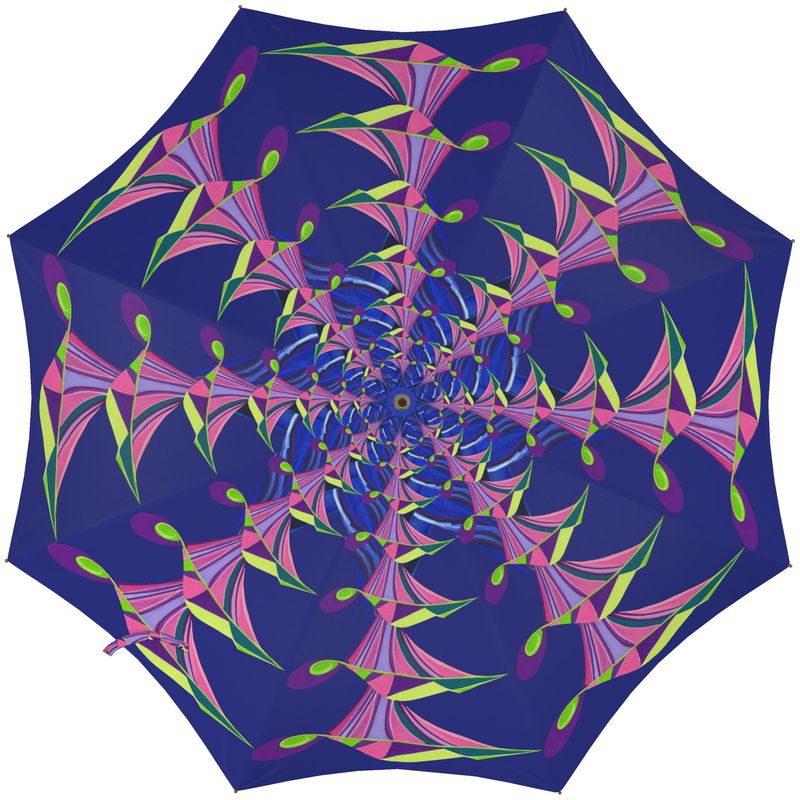 Designer-Regenschirm Mermaid Fun mit buntem Bodyflower-Muster, automatischer Öffnungsmechanismus und stabiles Gestänge